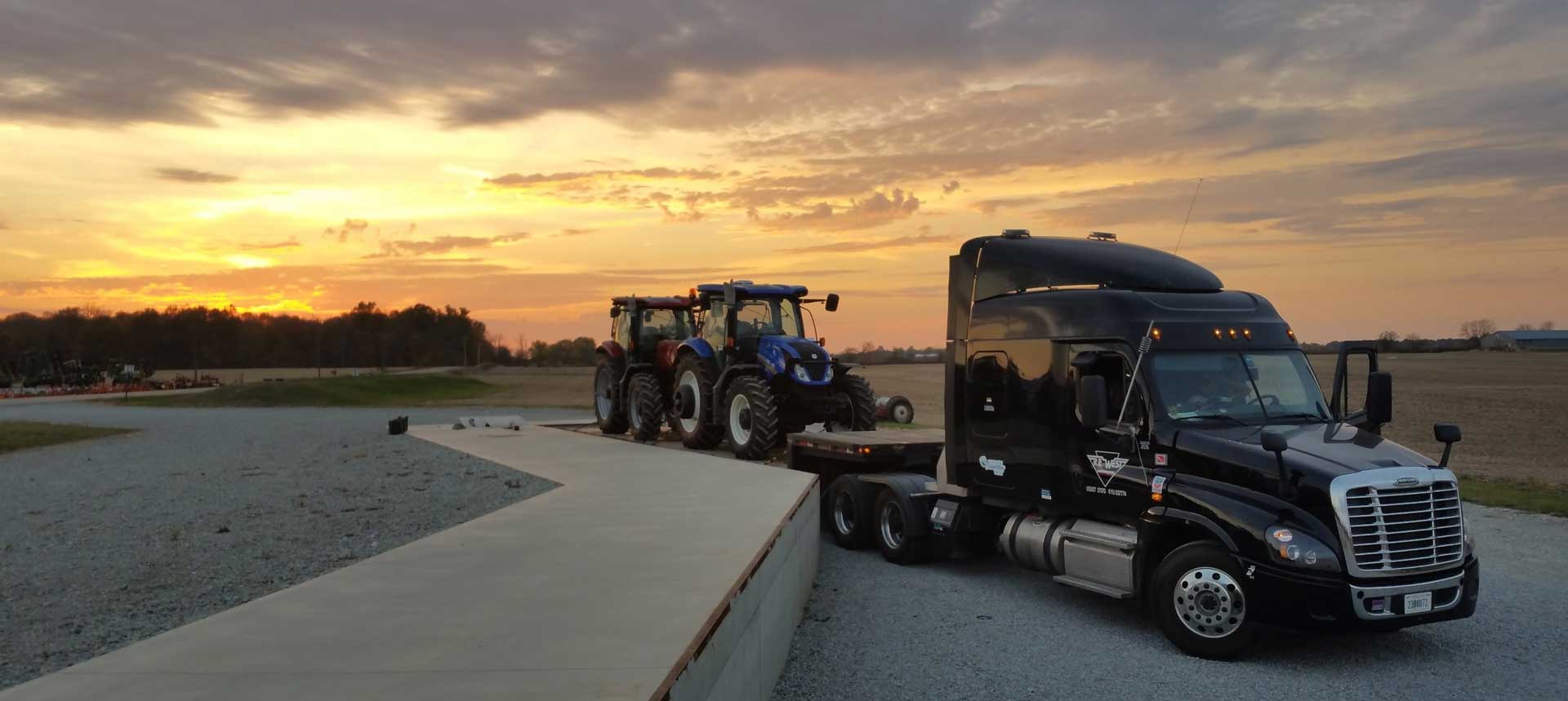 truck hauling equipment